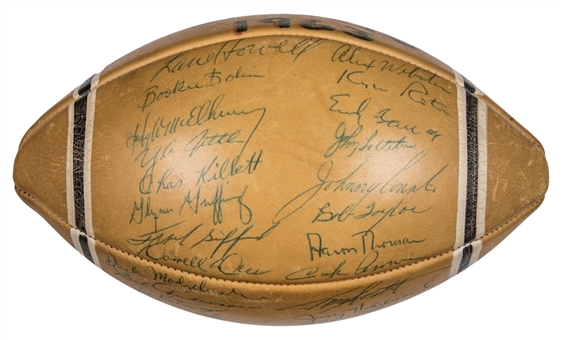 1963 New York Giants Team Signed Football With 39 Signatures Including Gifford, Tittle & McElhenny (PSA/DNA)